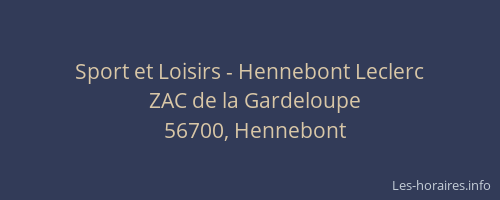 Sport et Loisirs - Hennebont Leclerc