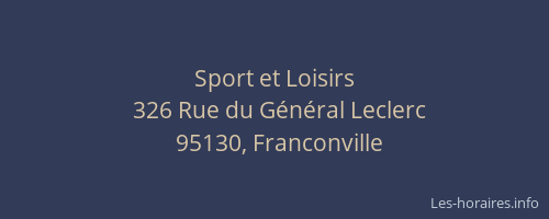 Sport et Loisirs