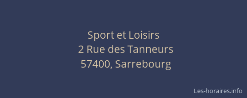 Sport et Loisirs