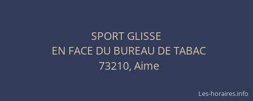 SPORT GLISSE
