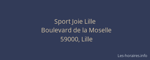 Sport Joie Lille