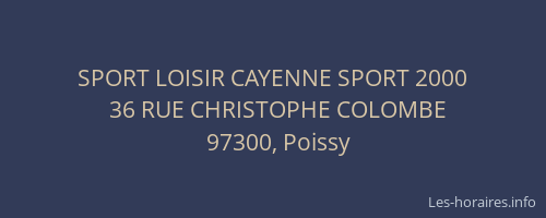SPORT LOISIR CAYENNE SPORT 2000