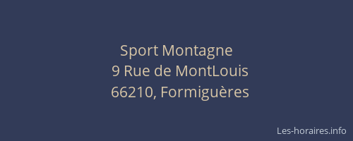 Sport Montagne