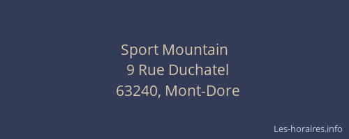 Sport Mountain