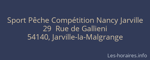 Sport Pêche Compétition Nancy Jarville