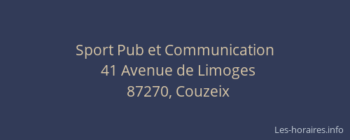 Sport Pub et Communication