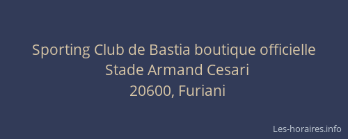 Sporting Club de Bastia boutique officielle