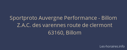 Sportproto Auvergne Performance - Billom