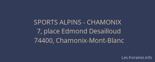 SPORTS ALPINS - CHAMONIX