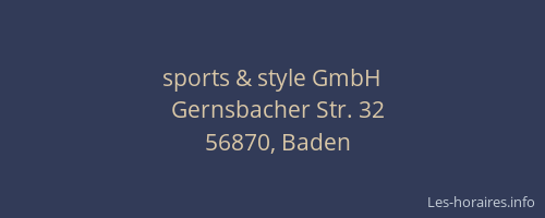 sports & style GmbH