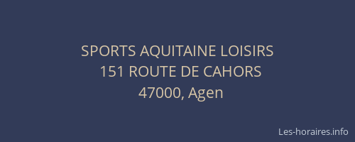 SPORTS AQUITAINE LOISIRS
