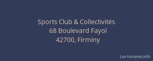 Sports Club & Collectivités