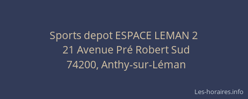 Sports depot ESPACE LEMAN 2