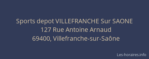 Sports depot VILLEFRANCHE Sur SAONE
