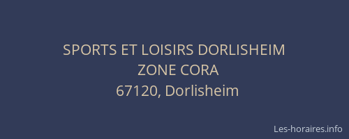 SPORTS ET LOISIRS DORLISHEIM