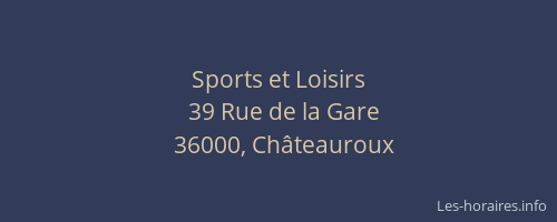 Sports et Loisirs
