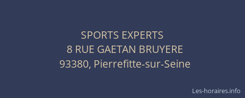 SPORTS EXPERTS