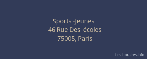 Sports -Jeunes