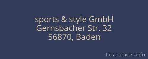 sports & style GmbH