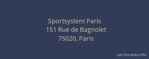 Sportsystem Paris