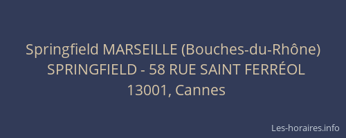 Springfield MARSEILLE (Bouches-du-Rhône)