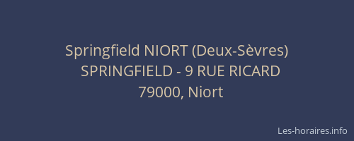 Springfield NIORT (Deux-Sèvres)