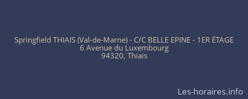 Springfield THIAIS (Val-de-Marne) - C/C BELLE EPINE - 1ER ÉTAGE