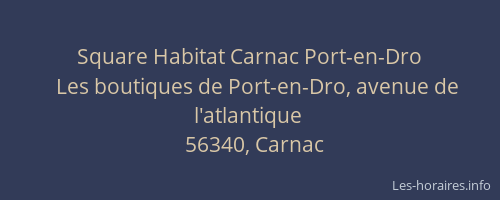 Square Habitat Carnac Port-en-Dro