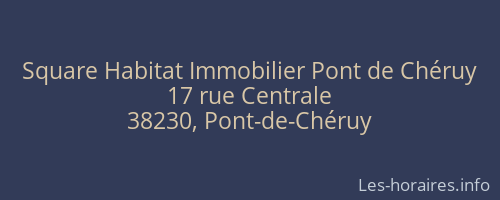 Square Habitat Immobilier Pont de Chéruy