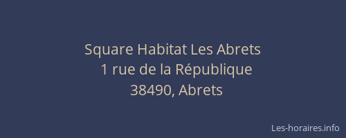 Square Habitat Les Abrets