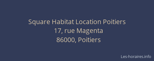 Square Habitat Location Poitiers
