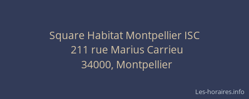 Square Habitat Montpellier ISC