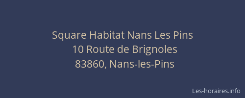 Square Habitat Nans Les Pins