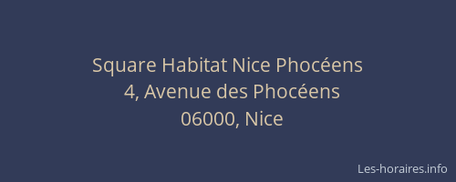 Square Habitat Nice Phocéens