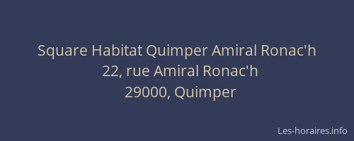 Square Habitat Quimper Amiral Ronac'h