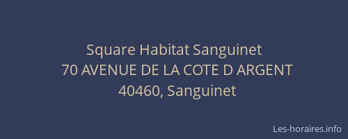 Square Habitat Sanguinet