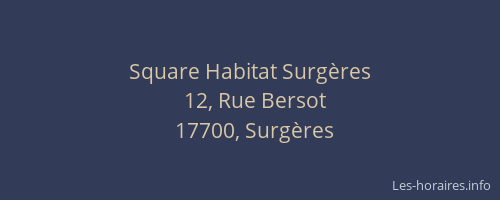 Square Habitat Surgères