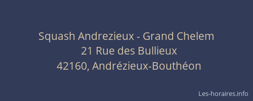 Squash Andrezieux - Grand Chelem