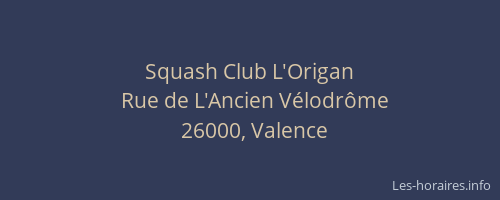 Squash Club L'Origan