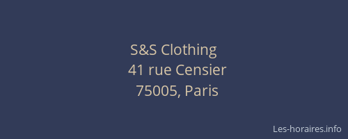 S&S Clothing