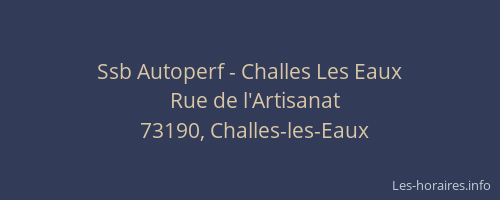 Ssb Autoperf - Challes Les Eaux