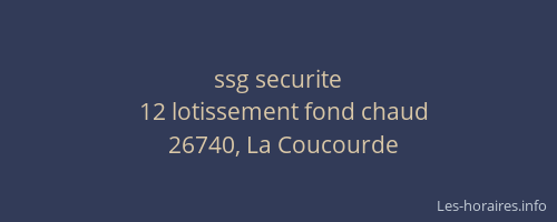 ssg securite