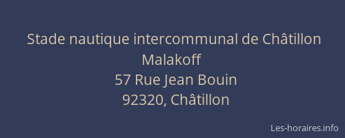 Stade nautique intercommunal de Châtillon Malakoff