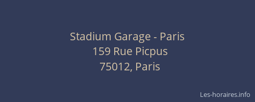 Stadium Garage - Paris