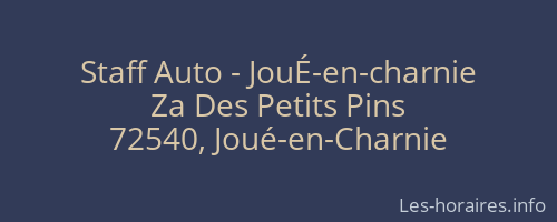 Staff Auto - JouÉ-en-charnie