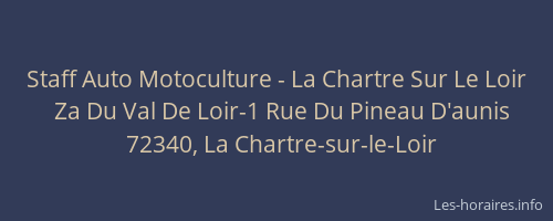 Staff Auto Motoculture - La Chartre Sur Le Loir
