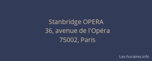 Stanbridge OPERA