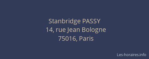 Stanbridge PASSY