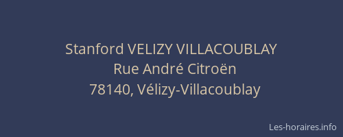 Stanford VELIZY VILLACOUBLAY