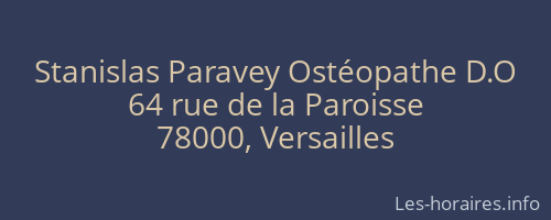Stanislas Paravey Ostéopathe D.O